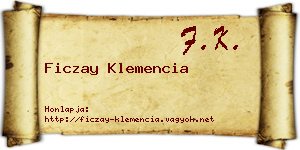 Ficzay Klemencia névjegykártya